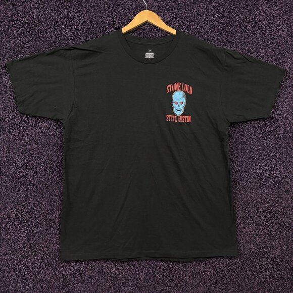 Stone Cold Steve Austin Skull & Flames Promo WWE T-shirt 2X - Picture 3 of 5